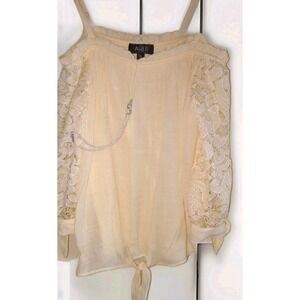 NWT Youth Girls Ally B‎ Yellow Top Shirt W/ Head Band Yellow Lace XL 16